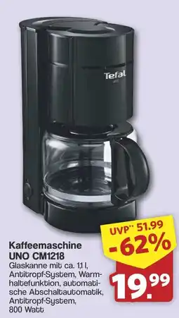 Famila Nord West Tefal Kaffeemaschine UNO CM1218 Angebot