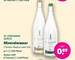 Denns BioMarkt St. Leonhards Quelle Mineralwasser Angebot
