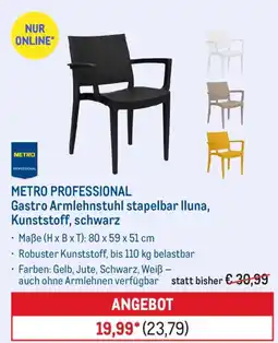 METRO METRO PROFESSIONAL Gastro Armlehnstuhl stapelbar Iluna, Kunststoff, schwarz Angebot