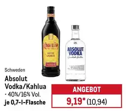METRO Absolut Vodka/Kahlua Angebot