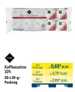 METRO RIOBA Kaffeesahne 10% Angebot