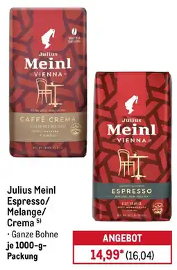 METRO Julius Meinl Espresso/Melange/Crema Angebot