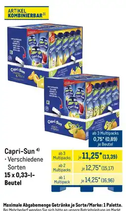 METRO Capri-Sun multi-vitamin Angebot