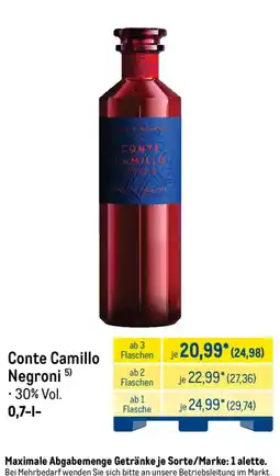 METRO Conte Camillo Negroni Angebot