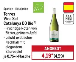 METRO Torres Vina Sol Catalunya DO Bio Angebot
