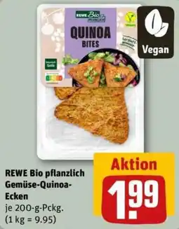 REWE REWE Bio pflanzlich Gemüse-Quinoa-Ecken Angebot