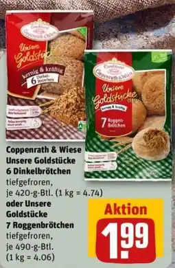 REWE Coppenrath & Wiese Unsere Goldstücke 6 Dinkelbrötchen Angebot