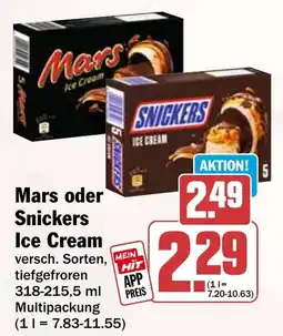 HIT Mars oder Snickers Ice Cream Angebot