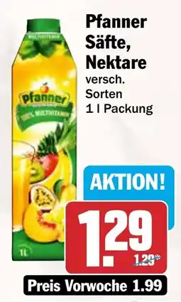 HIT Pfanner Säfte, Nektare Angebot