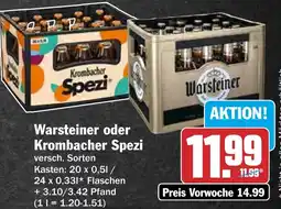 HIT Warsteiner oder Krombacher Spezi Angebot