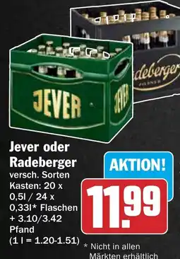 HIT Jever oder Radeberger Angebot