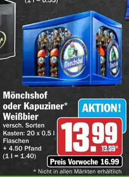 HIT Mönchshof oder Kapuziner Weißbier Angebot