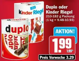 HIT Duplo oder Kinder Riegel Angebot
