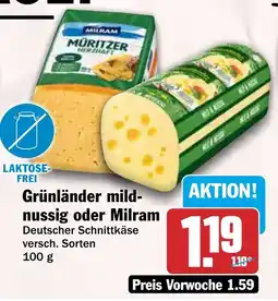 HIT Grünländer mild-nussig oder Milram Angebot