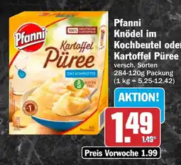 HIT Pfanni Knödel im Kochbeutel oder Kartoffel Püree Angebot