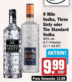 HIT 9 Mile Vodka, Three Sixty oder The Standard Vodka Angebot