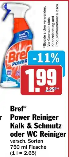 HIT Bref Power Reiniger Kalk & Schmutz oder WC Reiniger Angebot