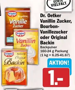 HIT Dr. Oetker Vanillin Zucker, Bourbon-Vanillezucker oder Original Backin Angebot