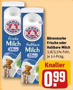 REWE Bärenmarke Frische oder Haltbare Milch Angebot