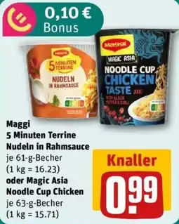 REWE Maggi 5 Minuten Terrine Nudeln in Rahmsauce Angebot