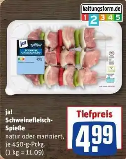REWE ja! Schweinefleisch-Spieße Angebot