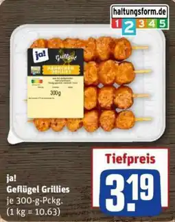 REWE ja! Geflügel Grillies Angebot