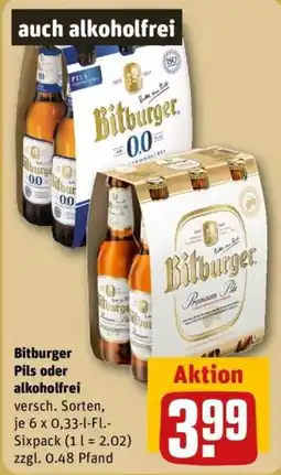 REWE Bitburger Pils oder alkoholfrei Angebot
