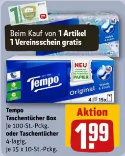 REWE Tempo Taschentücher Box Angebot