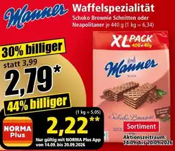 Norma Waffelspezialität Manner Angebot