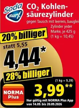 Norma Soda surf CO2 Kohlensäurezylinder Angebot