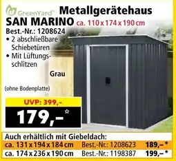 Norma GreenYard Metallgerätehaus SAN MARINO Angebot