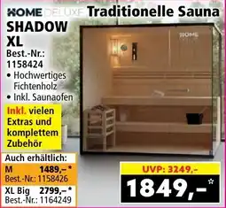 Norma HOME DELUXE Traditionelle Sauna SHADOW XL Angebot