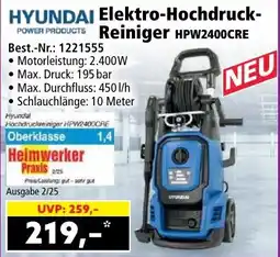 Norma Hyundai Elektro-Hochdruck-Reiniger HPW2400CRE Angebot