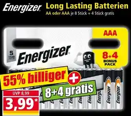 Norma Energizer Long Lasting Batterien Angebot