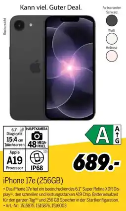 MEDIMAX iPhone 17e (256GB) Angebot