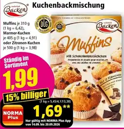 Norma Kuchenbackmischung Muffins Angebot
