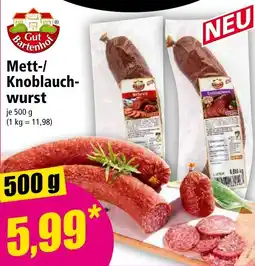 Norma Gut Bartenhof Mett-/Knoblauch-wurst Angebot