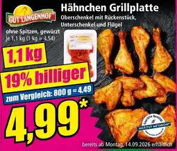 Norma GUT LANGENHOF Hähnchen Grillplatte Angebot