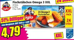 Norma Fischstäbchen Omega 3 XXL iglo Angebot