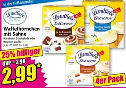Norma Landliebe Waffelhörnchen mit Sahne Angebot