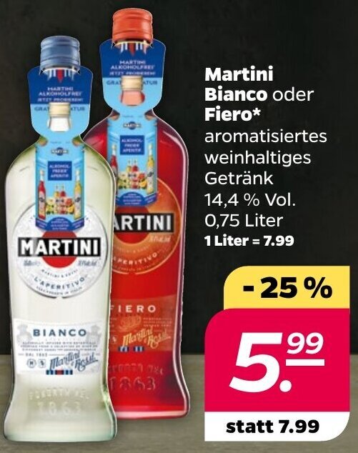 Martini Bianco oder Fiero 0,75L Angebot bei NETTO