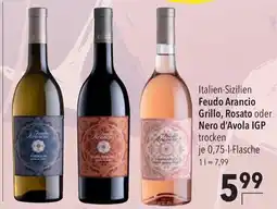 CITTI Markt Feudo Arancio Grillo, Rosato oder Nero d'Avola IGP Angebot