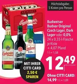 CITTI Markt Budweiser Budvar Original Angebot