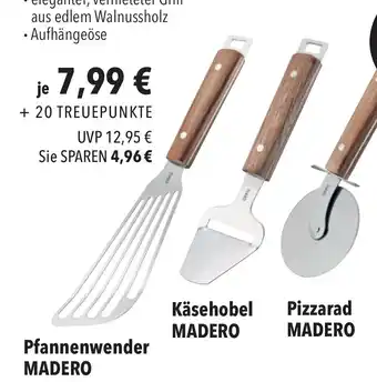 CITTI Markt Pfannenwender Käsehobel Pizzarad MADERO Angebot