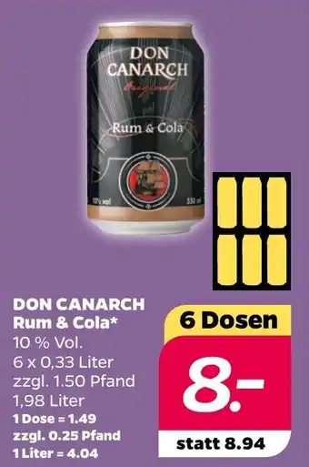 NETTO Don Canarch Rum & Cola 6x0,33L Angebot