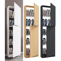 Netto Marken-Discount VCM Holz Schuhschrank Maße: H. 180 x B. 50 x T. 17 cm 2 Drehtüren - Fulisa XL Angebot
