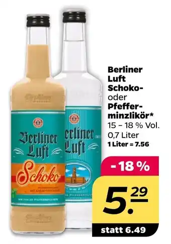 NETTO Berliner Luft Schoko oder Pfefferminzlikör 0,7L Angebot