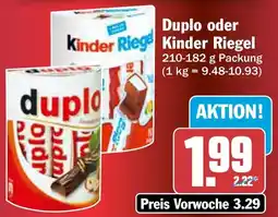 AEZ Duplo oder Kinder Riegel Angebot