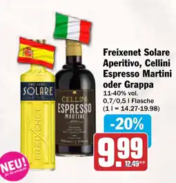 AEZ Freixenet Solare Aperitivo, Cellini Espresso Martini oder Grappa Angebot