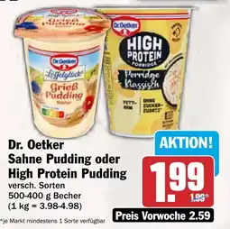 AEZ Dr. Oetker Sahne Pudding oder High Protein Pudding Angebot